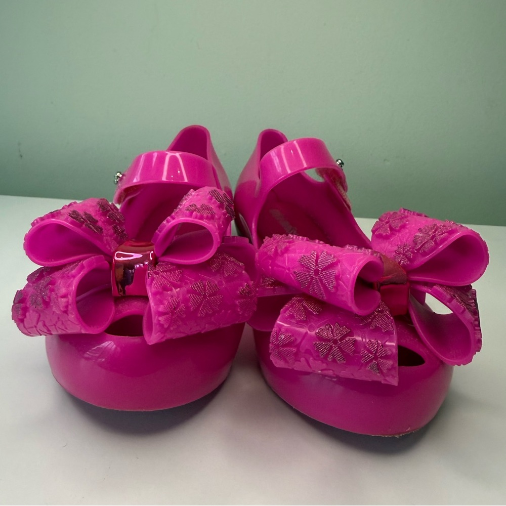 Mini Melissa Jelly Flats Ultragirl Sweet X Pink Ballerina Shoes, girls size 12 - Picture 4 of 9